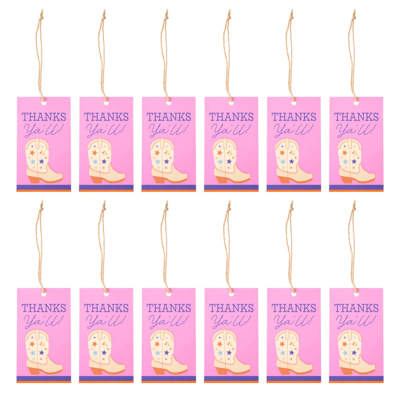 24 Packs: 12 ct. (288 total) Western Thanks Gift Tags by Celebrate It™